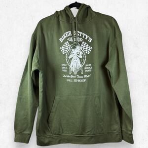 Fleischer Studios Army Green Hoddie Men's L "Biker Betty's Garage"
